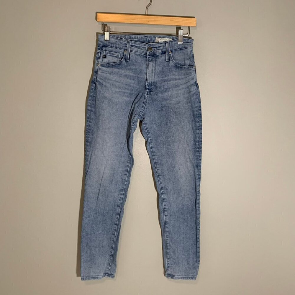 AG Adriano Goldschmied Anthropologie High Rise Stevie Ankle Jeans Light Wash 27R